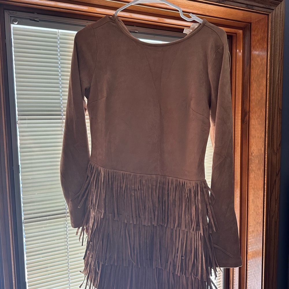 Brown Fringe Dress